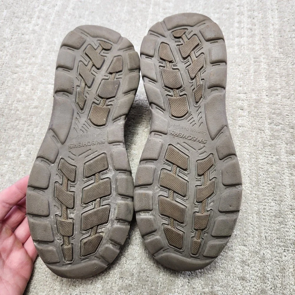 Skechers Arch Fit Motley Shoes Men's 7.5 Desert Brown Leather Hosco Boat 204179